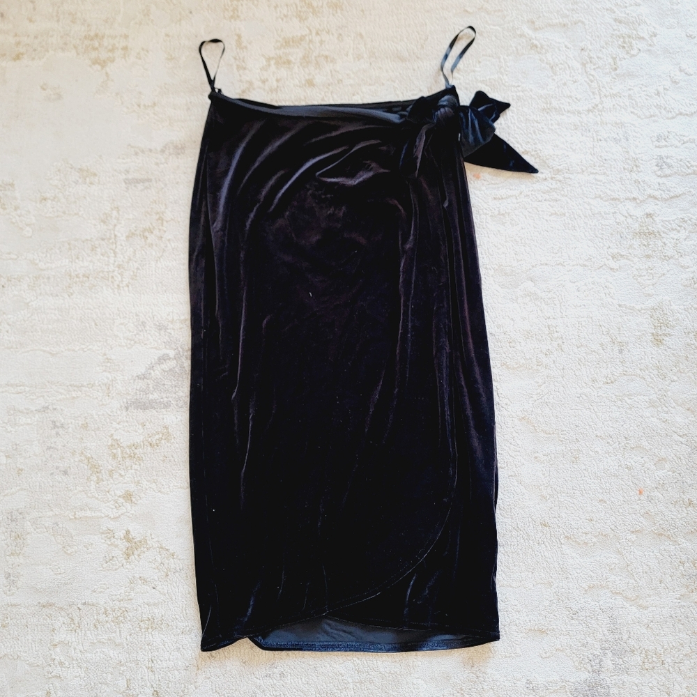 🏷$119 Antonio Melani Velvet Wrap Midi Skirt Stephanie